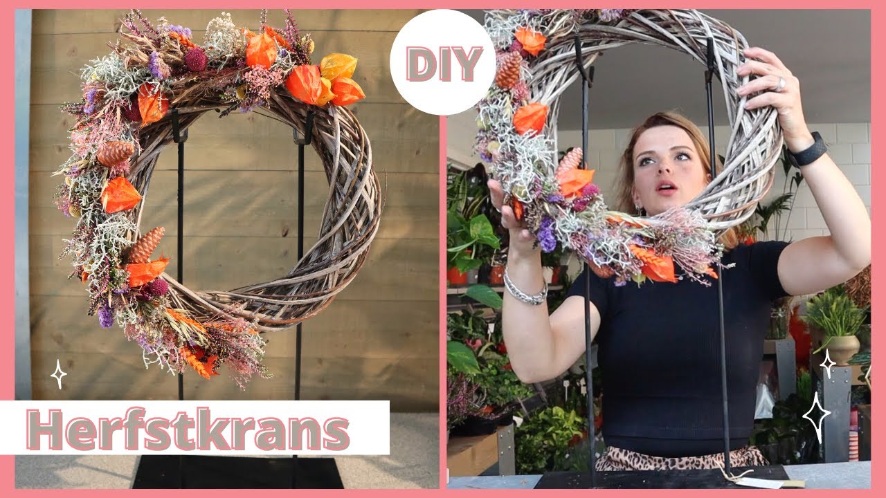 Industriële HERFSTKRANS 🍁🍂 | Cursus Bloemschikken #104 | Carlein Tukkers
