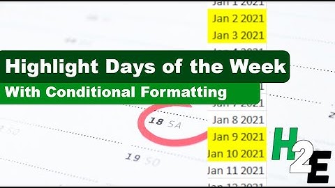 Highlight Days of the Week Using Conditional Formatting