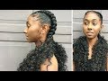 Feed In Braids with Curly Ends