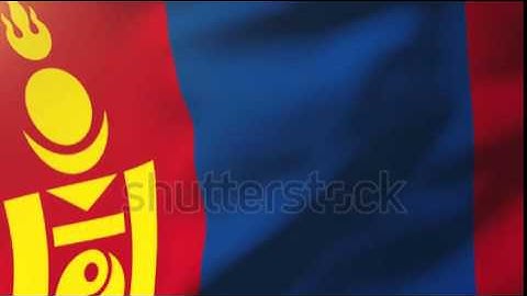 Mongolia flag waving in the wind. Looping sun rises style. Animation loop Stock video by