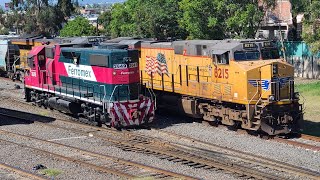 ¡ESTAN DE REGRESO! Carrusel con locomotoras UNION PACIFIC con FERROMEX EN El PATIO DE IRAPUATO!