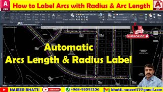 How to Label Arcs with Radius & Arc Length | Automatic Arc Length & Radius  | Lisp length & Radius