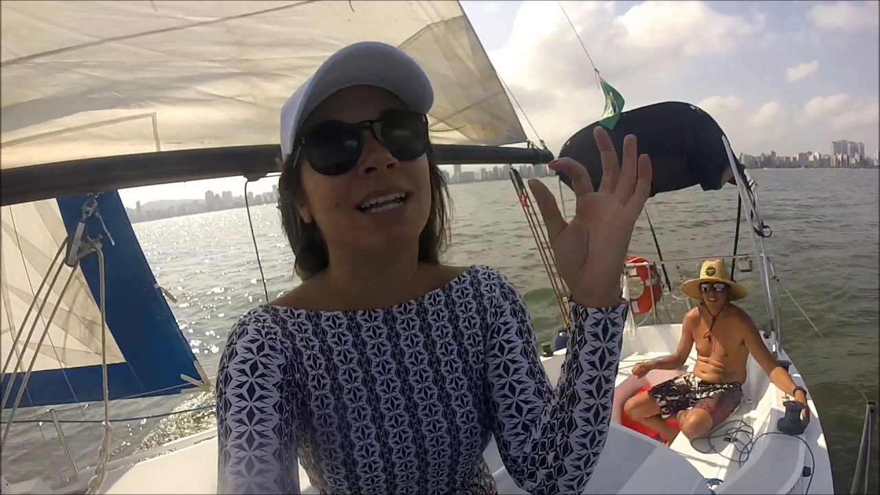 Velejando em Santos - Brasilia 25 pés - #LariThi 01
