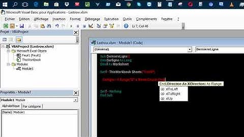 Excel VBA 2016 Derligne. Retrouver la derniere ligne non vide d