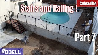 How to Build Stairs and Cable Railing | Huge Backyard Remodel part 7!