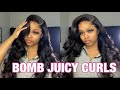 FULL BOMB VOLUMINOUS CURLS + LACE FRONTAL WIG INSTALL ft. YOLISSAHAIR| Ari J.