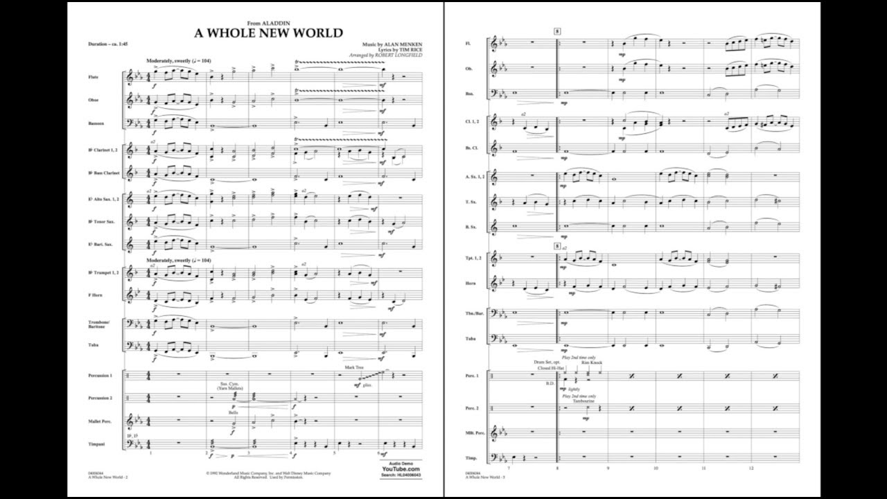 A Whole New World From Aladdin Hal Leonard Online