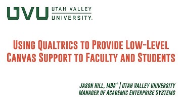 Using Qualtrics to Provide Low-Level Support to Faculty and Students