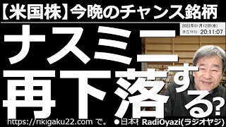 【米国株－今晩のチャンス銘柄】ナスミニは再下落するのか？　昨晩のパウエルFRB議長の議会証言が、利上げに対して想定よりはマイルドだったため、米３指数は上昇した。ただ、今晩のCPIで再下落の可能性あり。