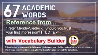 67 Academic Words Ref from "Peter Mende-Siedlecki: Should you trust your first impression? | TED"