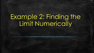 Example 2: Finding the Limit Numerically Piecewise Function