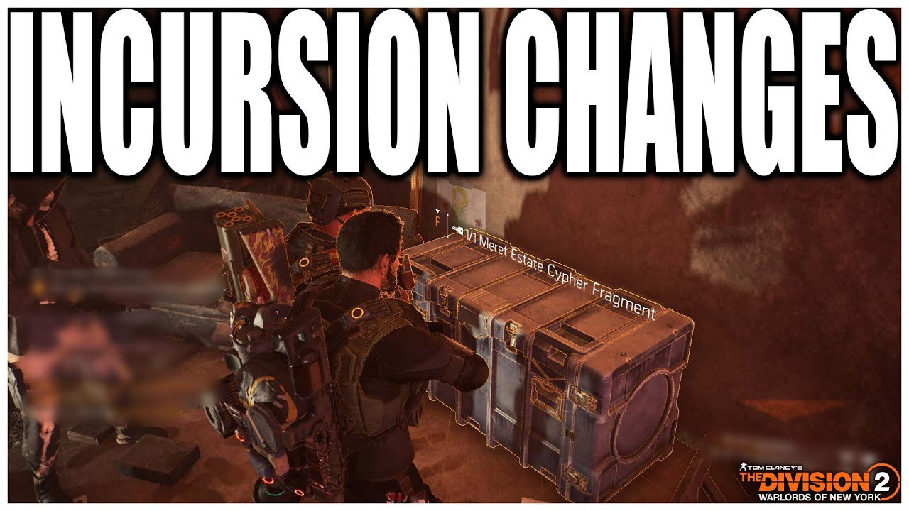 BIG CHANGES COMING TO THE DIVISION 2 INCURSION! No more Raid Exotics