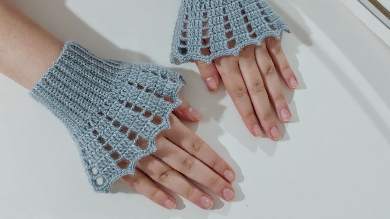 Zarif ve şık örgü kolluk,eldiven yapımı. 