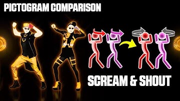 PICTOGRAM COMPARISON - SCREAM & SHOUT | JD2017 vs JDU