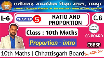 10th Maths || CG Board || Chapter 5 Ratio and Proportion || Proportion Introduction - genius academy