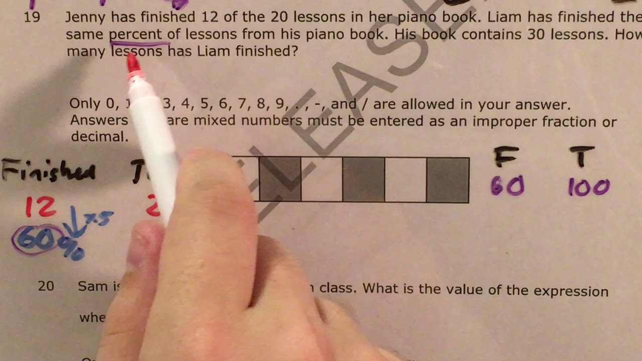 Nc 6th grade math released question 19 released 2018 2019 youtube