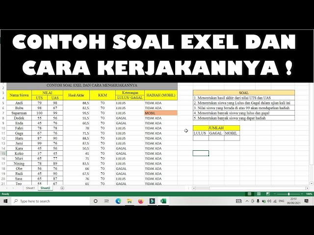 CONTOH SOAL EXEL DAN CARA MENYELESAIKANNYA #EXEL class=