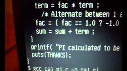 C Program calculating PI