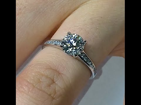 1.23 ct Round Diamond Engagement Ring with Slim Channel Set - YouTube