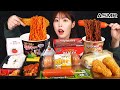 ASMR MUKBANG| 편의점 직접 만든 불닭 떡볶이 양념치킨 디저트 먹방 & 레시피 FRIED CHICKEN AND Tteokbokki EATING