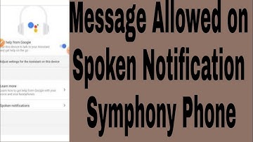Message Allowed on Spoken Notification Symphony Phone