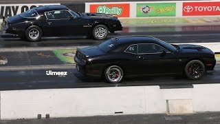 10.87 HELLCAT! '15 DODGE CHALLENGER HELLCAT VS '76 455 TRANS AM