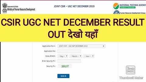 CSIR UGC NET DECEMBER 2019 RESULT OUT