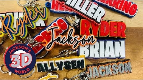 3D Printed Name Block Keychains on the @BambuLab A1 Mini