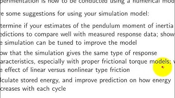 ME 144L: Pendulum (6): Experimentatin with compound pendulum