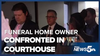 Co-owner of Penrose funeral home confronted in court, affidavit unsealed
