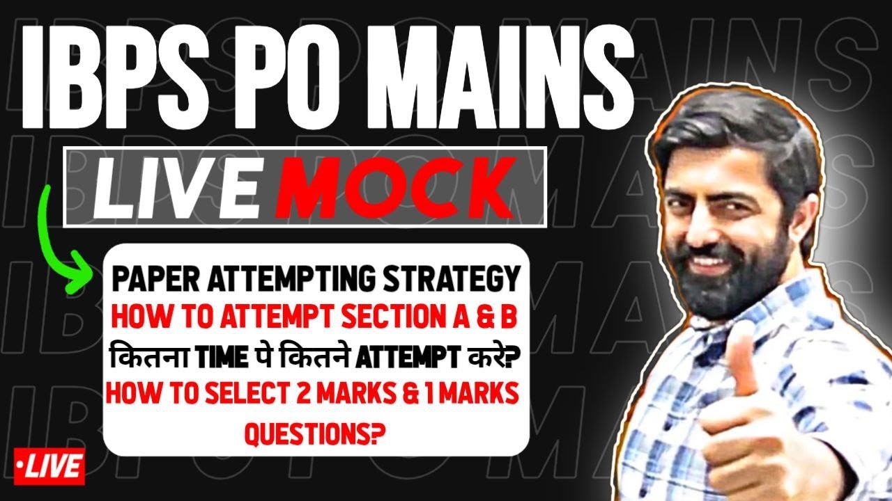IBPS PO MAINS 2025 Live Mock Attempt || Learn How To Attempt The Paper With Dhruva Sir....