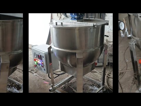 Jacketed electric kettle with panel, agitator,motor and speed ...
