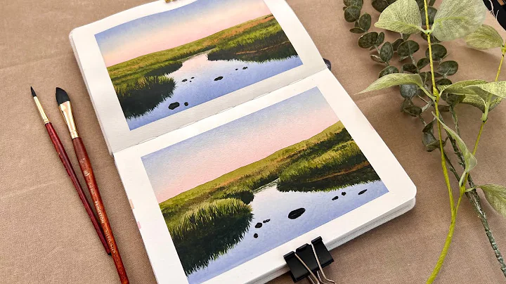 Paint a peaceful watercolor landscape with me | step by step watercolor tutorial for beginners thumbnail