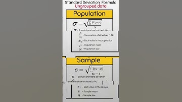 Standard deviation formula for Ungrouped data - Population and Sample #standarddeviation #sigma