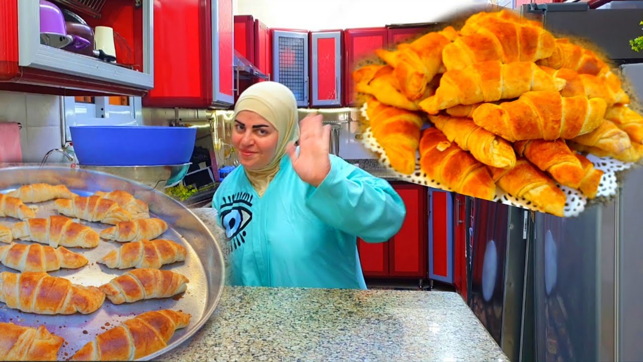 بطلي تشتريه ده بشوية ميه ودقيق وبأقل كمية دهون الكرواسون للمدرسة❗️خفيف❗️مورق❗️من غير فردهتعمليه