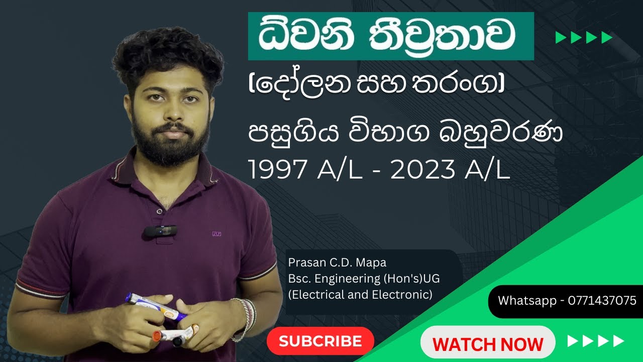 ධ්වනි තීව්‍රතාව | පසුගිය විභාග බහුවරණ (Past Papers) 1997 A/L - 2023 A/L | Physics