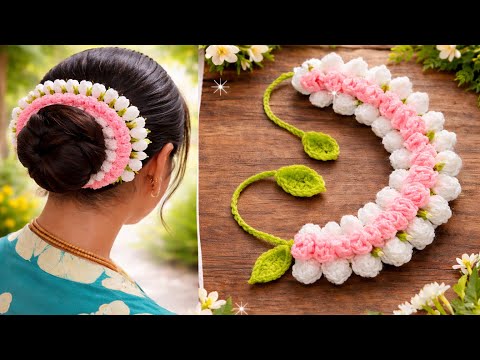 Crochet jasmine Flower Gajra Hindi Tutorial For Beginners 