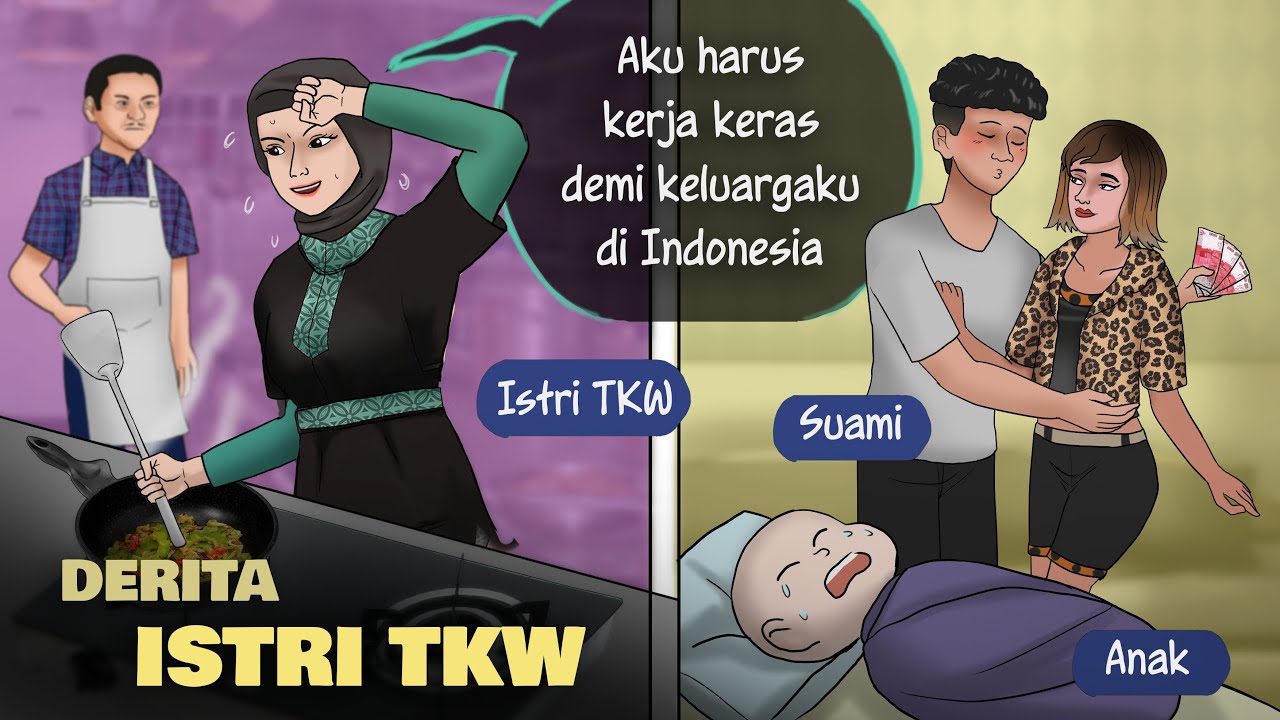 Derita Istri TKW 1 – Kerja banting tulang, suami ongkang2 | Kartun Animasi Drama