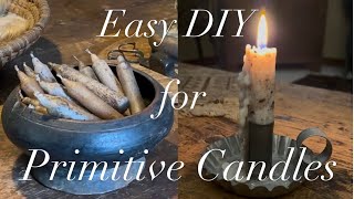 Easy Primitive Candle DIY~Dollar Tree Easy & Inexpensive ~Antique Style