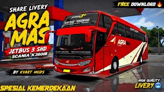 MOD SPESIAL 🇮🇩🥰!! SHARE LIVERY AGRA MAS MOD JETBUS 3 SHD SCANIA K360ib BY KVART MODS screenshot 5