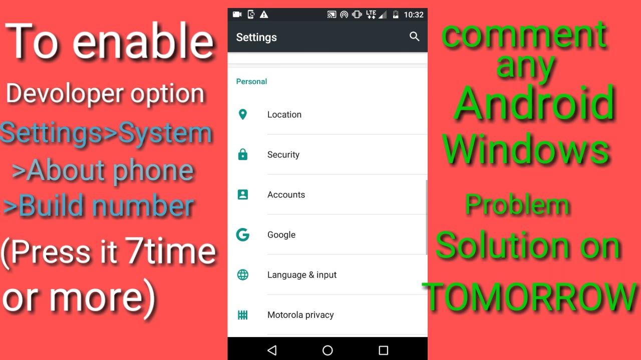 Turn on developer Option || Turn off developer option - YouTube