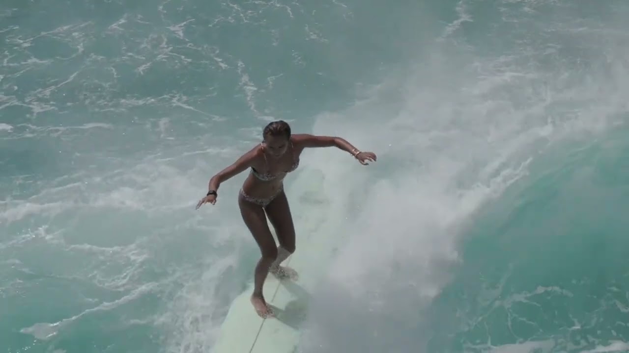 SURFING AT WAIKIKI BEACH WITH KELIS KALEOPA'A   LONGBOARD NOSE RIDES.