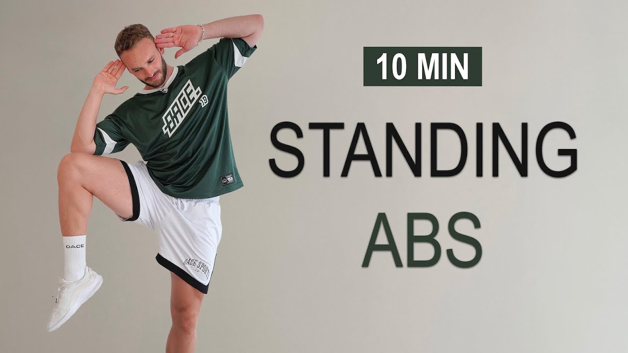 10 MIN STANDING ABS, No Equipment, No Repeat - YouTube