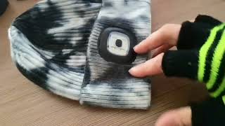 Gorro con luz LED - gorro luminoso de lana con carga USB