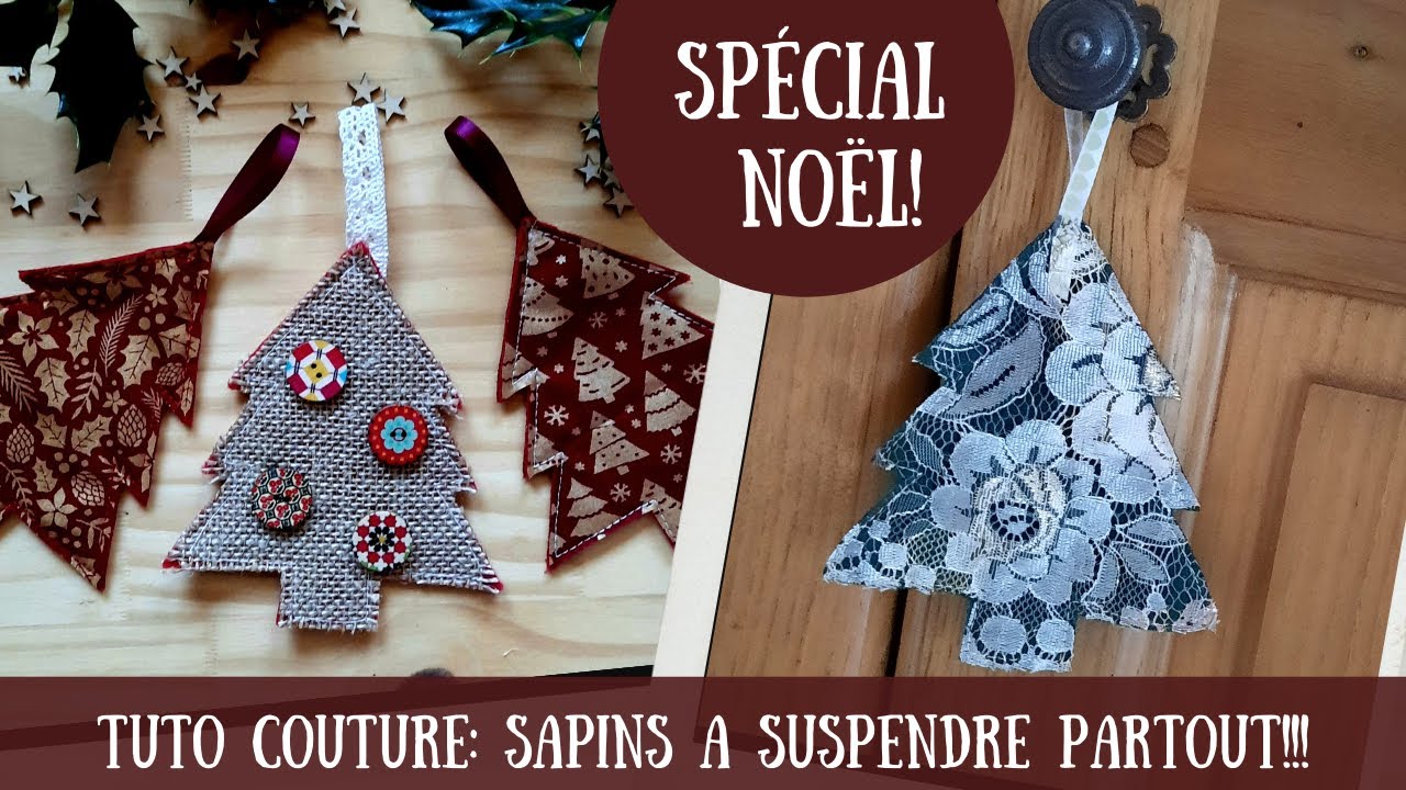 TUTO COUTURE Décoration de Noël facile DIY Sapin à suspendre - YouTube