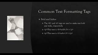 HTML Lesson 2 - Basic HTML tags