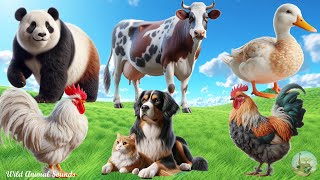 Farm Animal Sounds: Duck, Chicken, Cow, Dog, Panda, Cat - Cute Little Animals