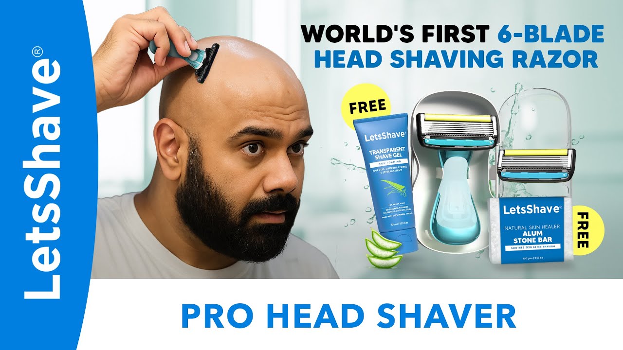 LetsShave Pro Head Shaver | World’s First 6-Blade Razor for the Smoothest Head Shave