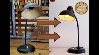 Restoration of desk lamp with rustic industrial style