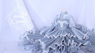 ドールドレス/メイキング「幕開けのドレス-neige-」The making of BJD Doll Dresses